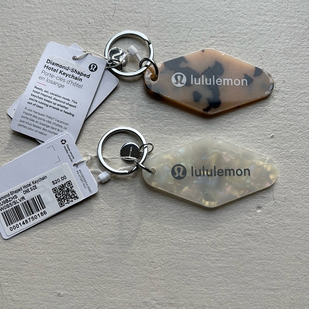 Lululemon Diamond-Shaped Hotel Keyring lot of 2 NWT
